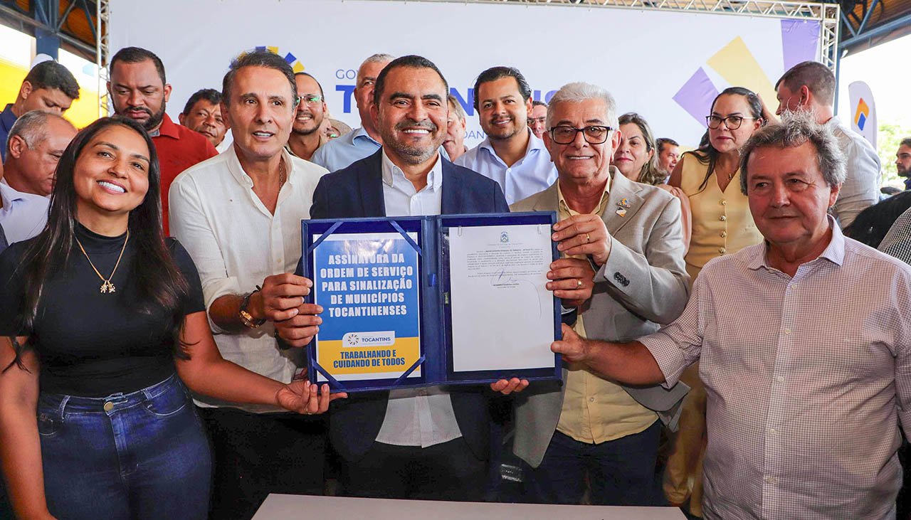 Governador Wanderlei Barbosa assina Ordem de Serviço com investimento de quase R$ 15 milhões para sinalização e segurança em 26 municípios.