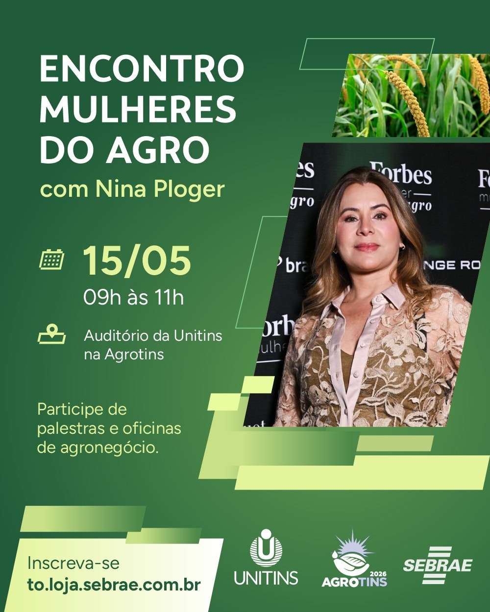 Sebrae Tocantins promove eventos sobre liderança feminina e gestão rural na Agrotins