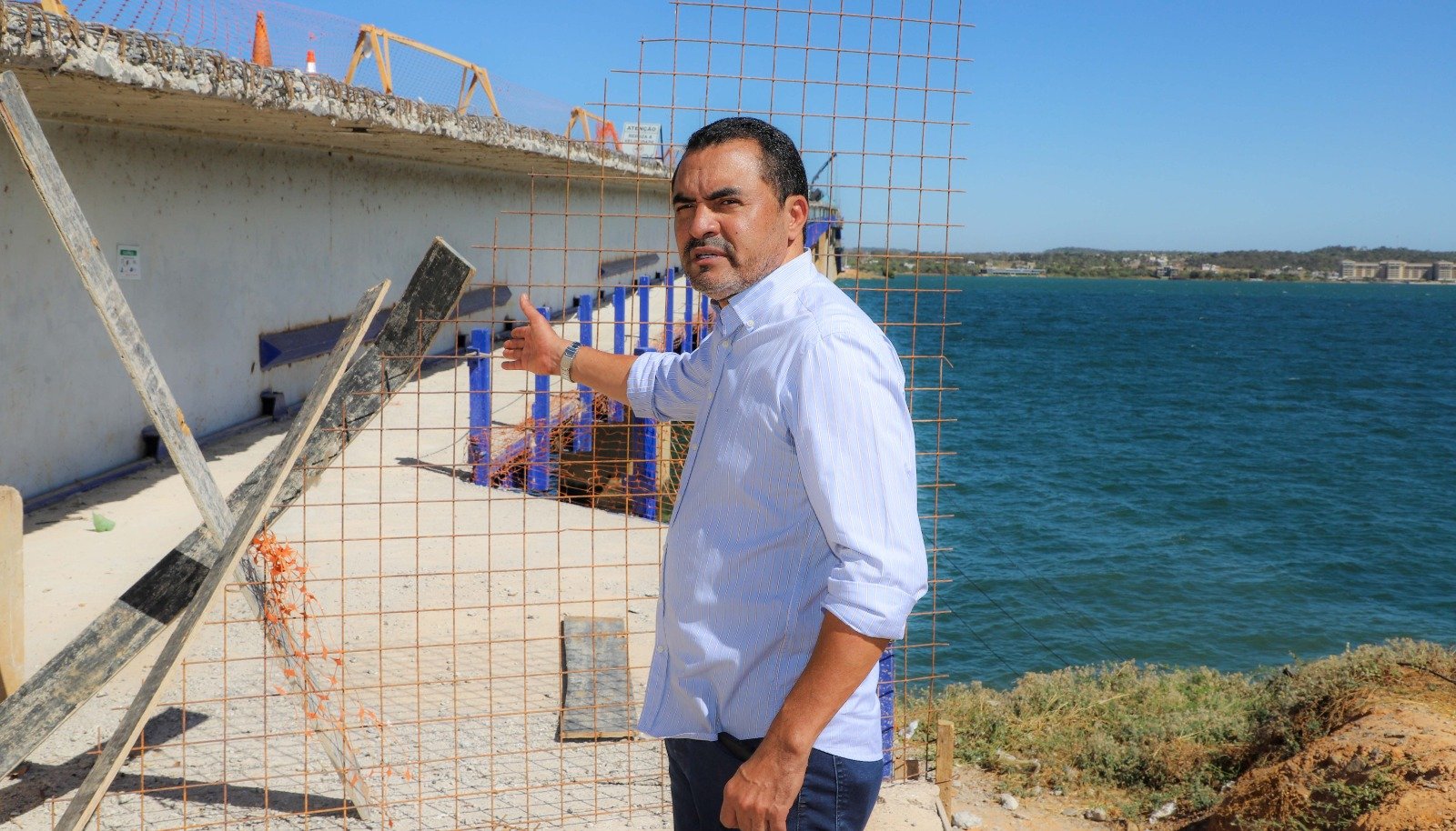 Governador Wanderlei Barbosa fiscaliza 78% de avanço nas obras da Ponte Governador José Wilson Siqueira Campos